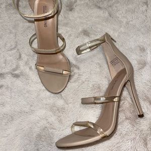 Call It Spring Duni Cream & Clear Strapped Heels